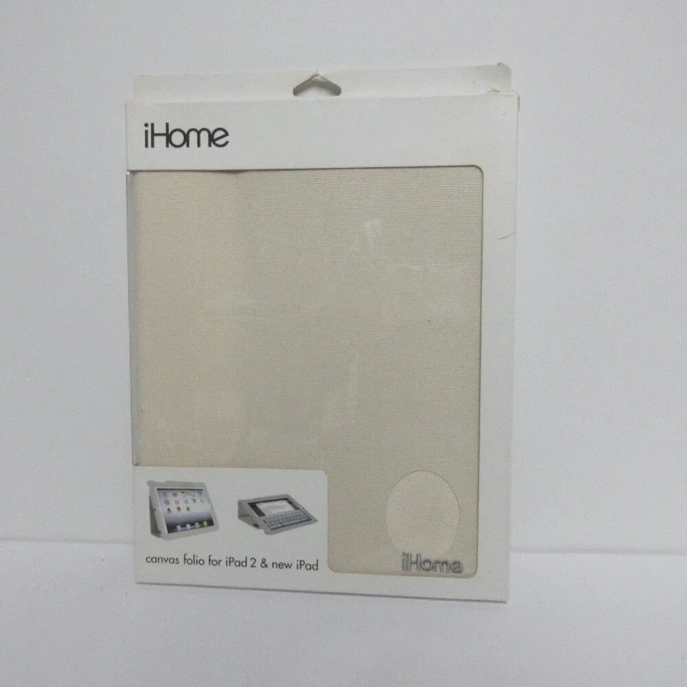 i Home Slim Fit Canvas Folio Case for iPad 2&new Ipad Beige with smart function